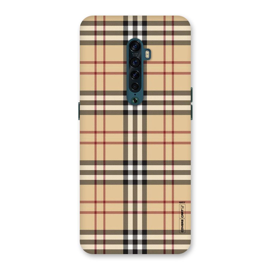 Beige Check Back Case for Oppo Reno2
