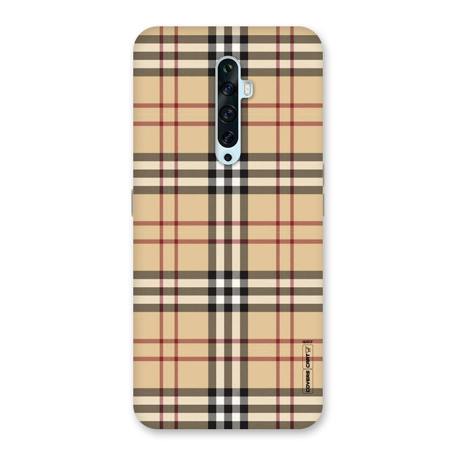 Beige Check Back Case for Oppo Reno2 Z