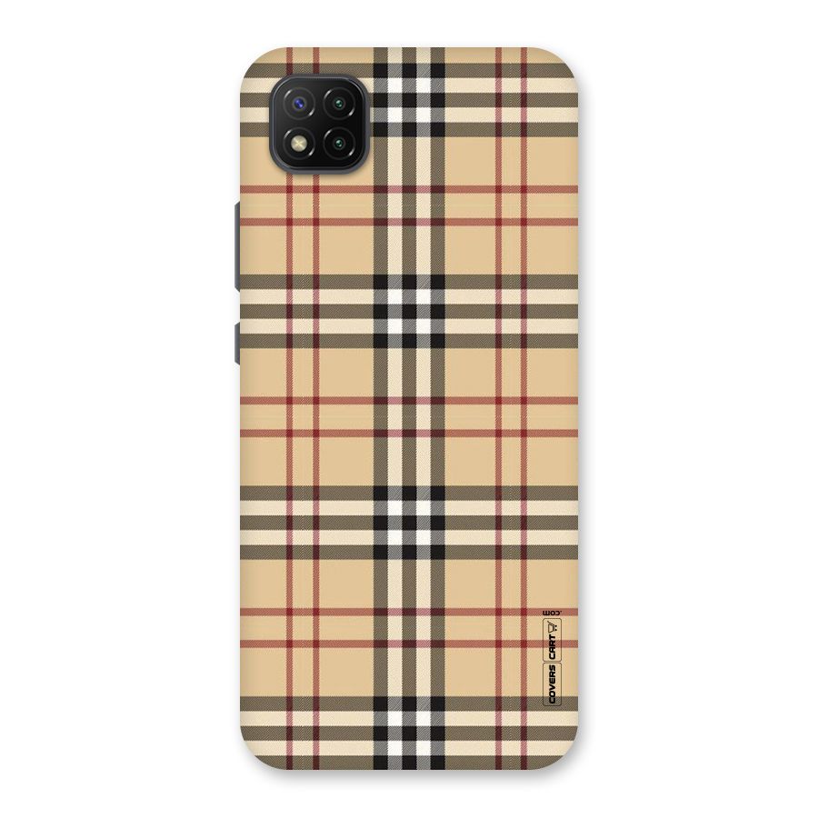 Beige Check Back Case for Poco C3