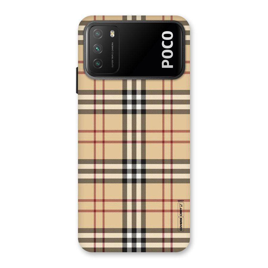 Beige Check Back Case for Poco M3