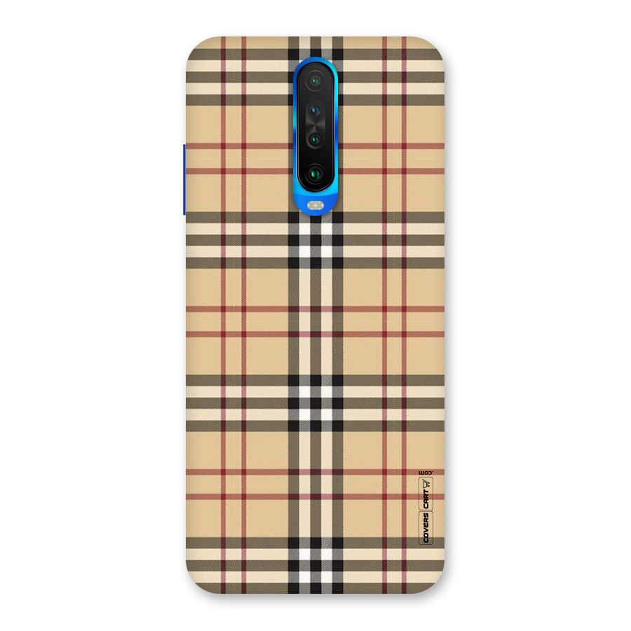 Beige Check Back Case for Poco X2