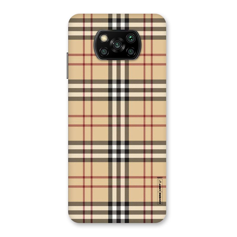 Beige Check Back Case for Poco X3