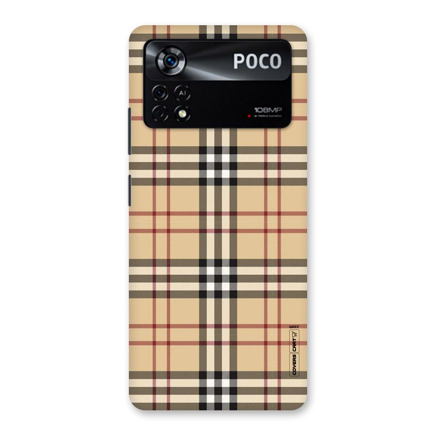 Beige Check Back Case for Poco X4 Pro 5G
