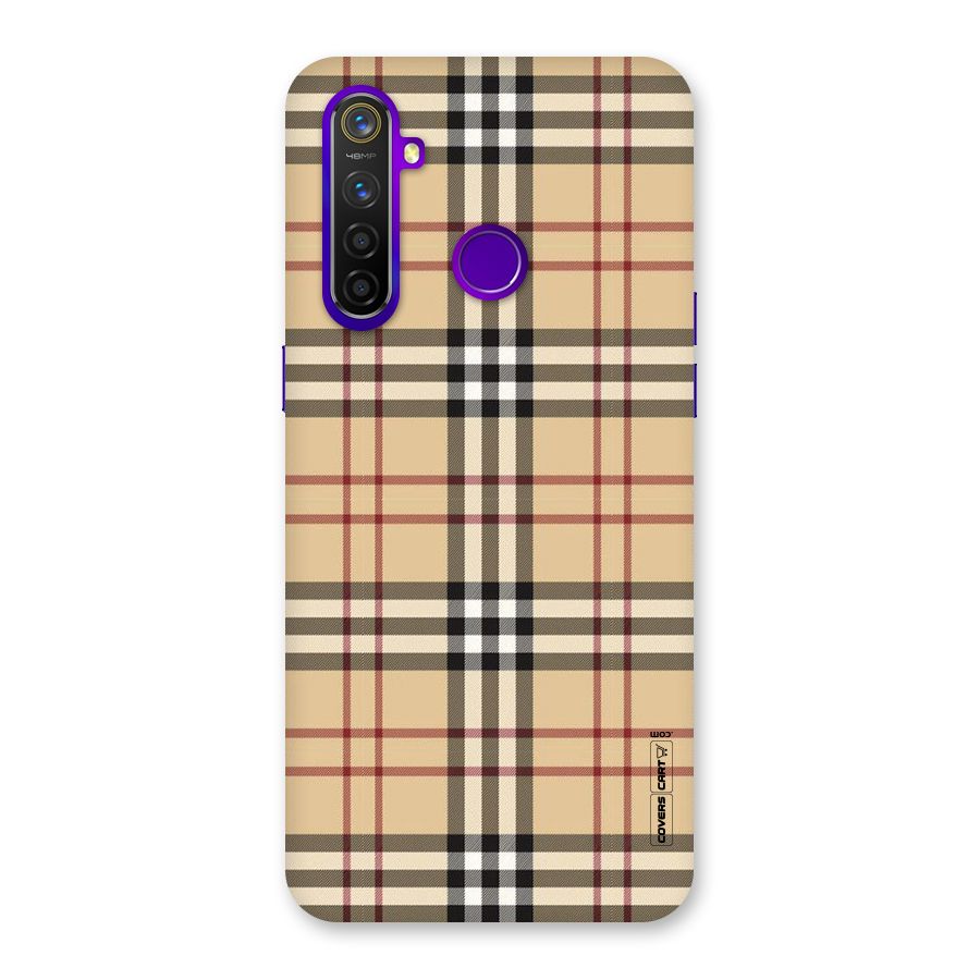 Beige Check Back Case for Realme 5 Pro
