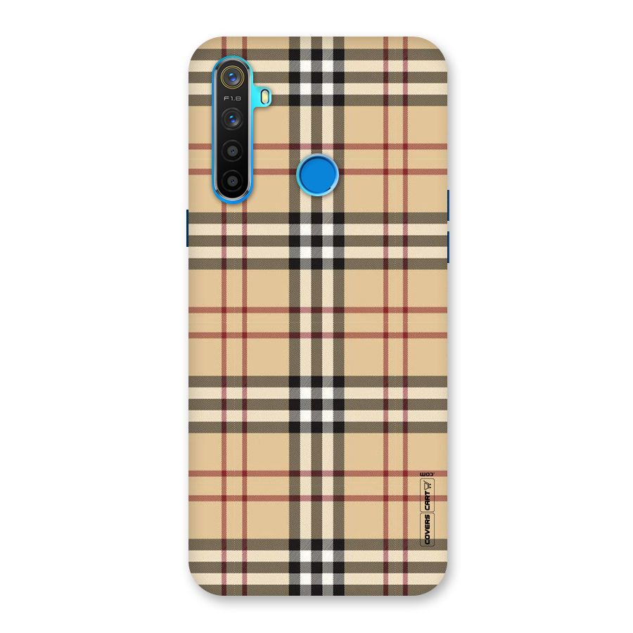 Beige Check Back Case for Realme 5s