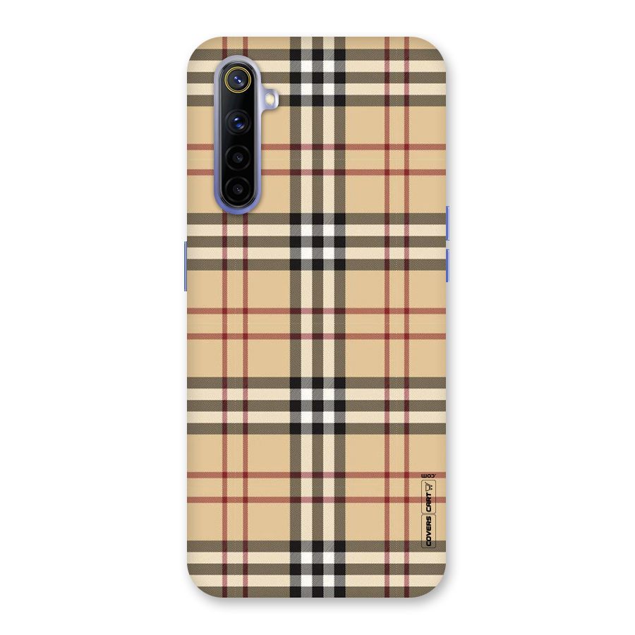 Beige Check Back Case for Realme 6i