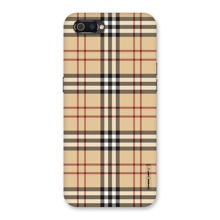 Beige Check Back Case for Realme C2