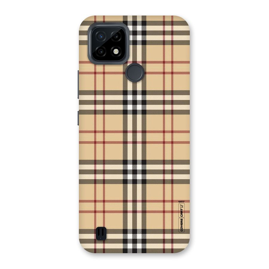Beige Check Back Case for Realme C21