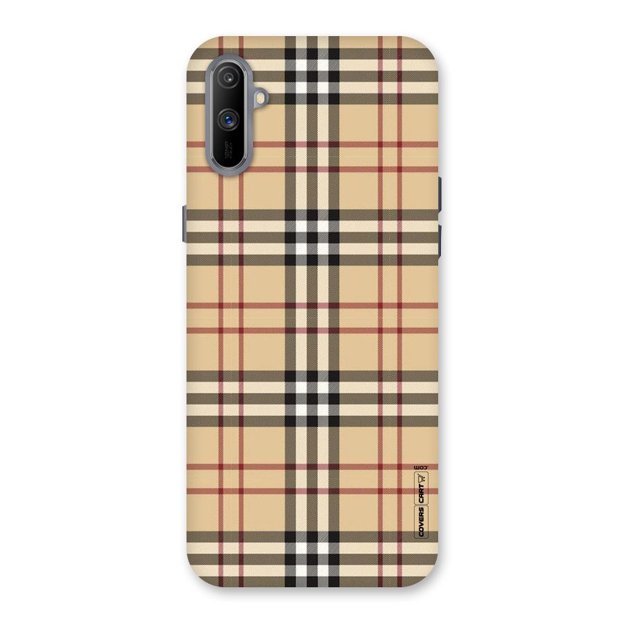 Beige Check Back Case for Realme C3