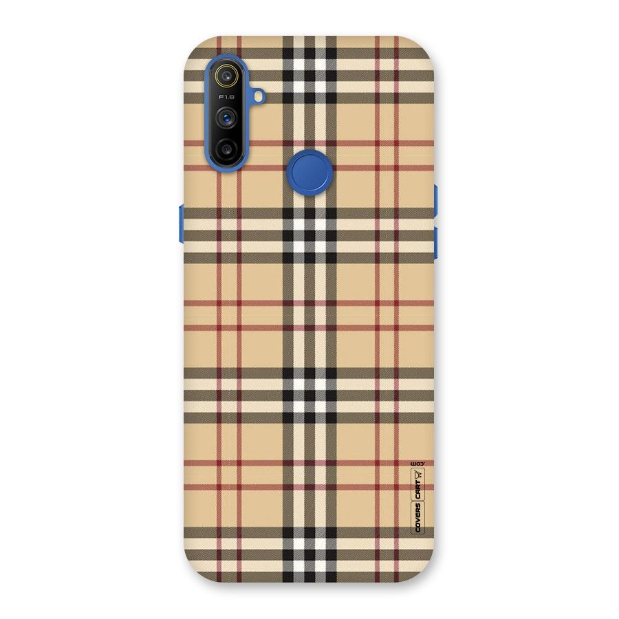 Beige Check Back Case for Realme Narzo 10A