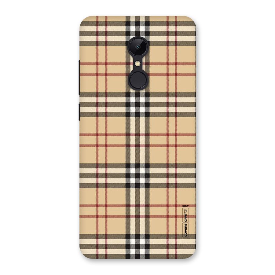Beige Check Back Case for Redmi 5