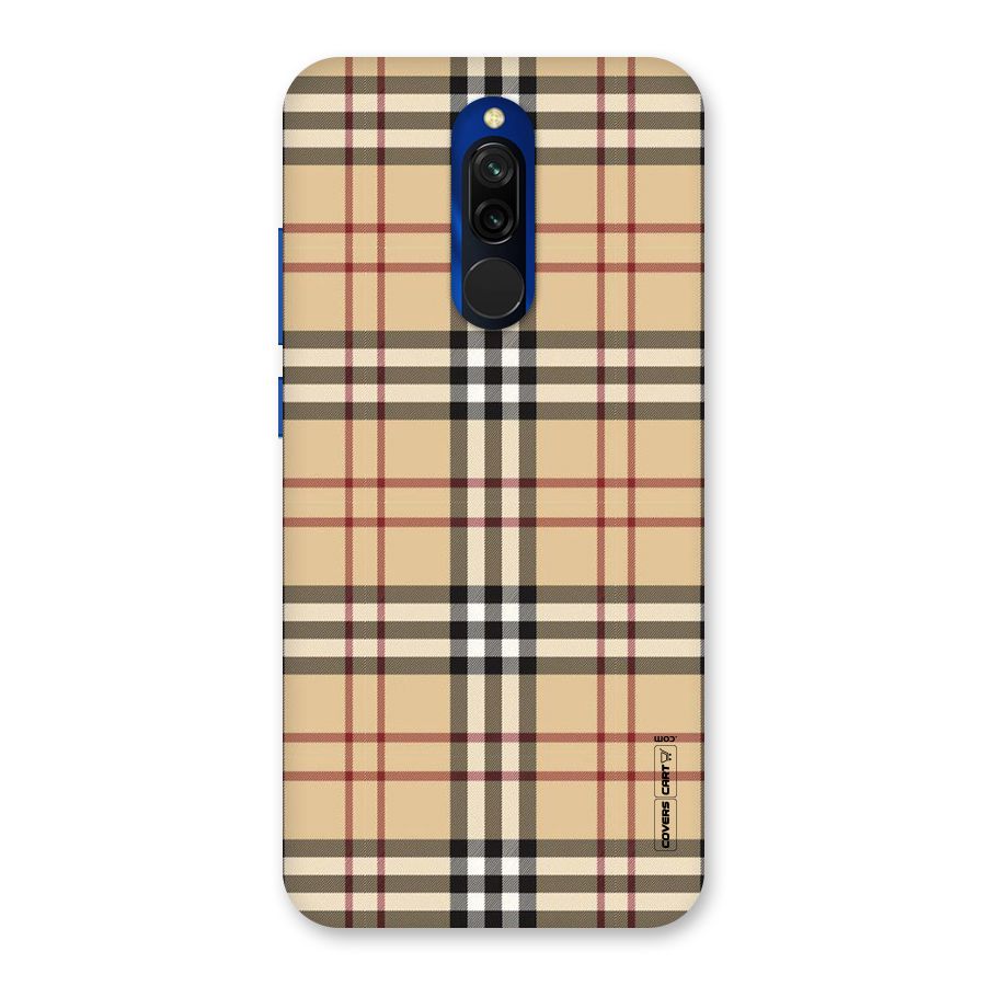 Beige Check Back Case for Redmi 8