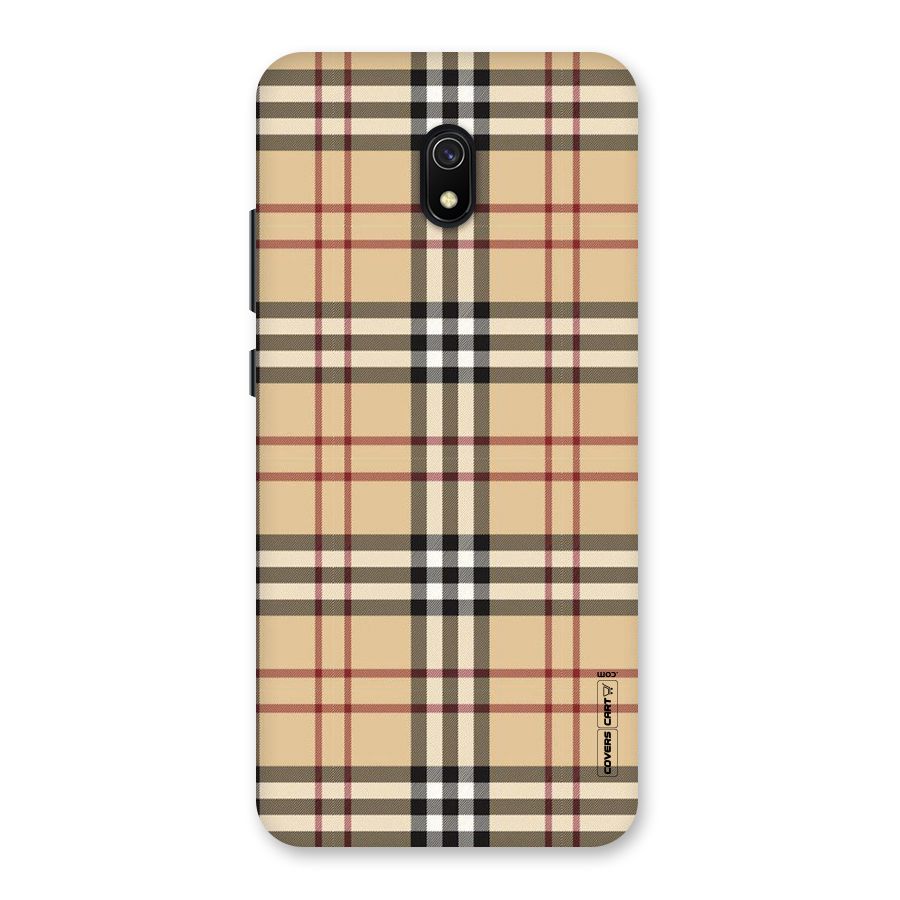 Beige Check Back Case for Redmi 8A