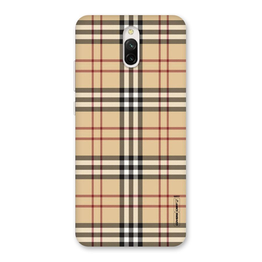 Beige Check Back Case for Redmi 8A Dual