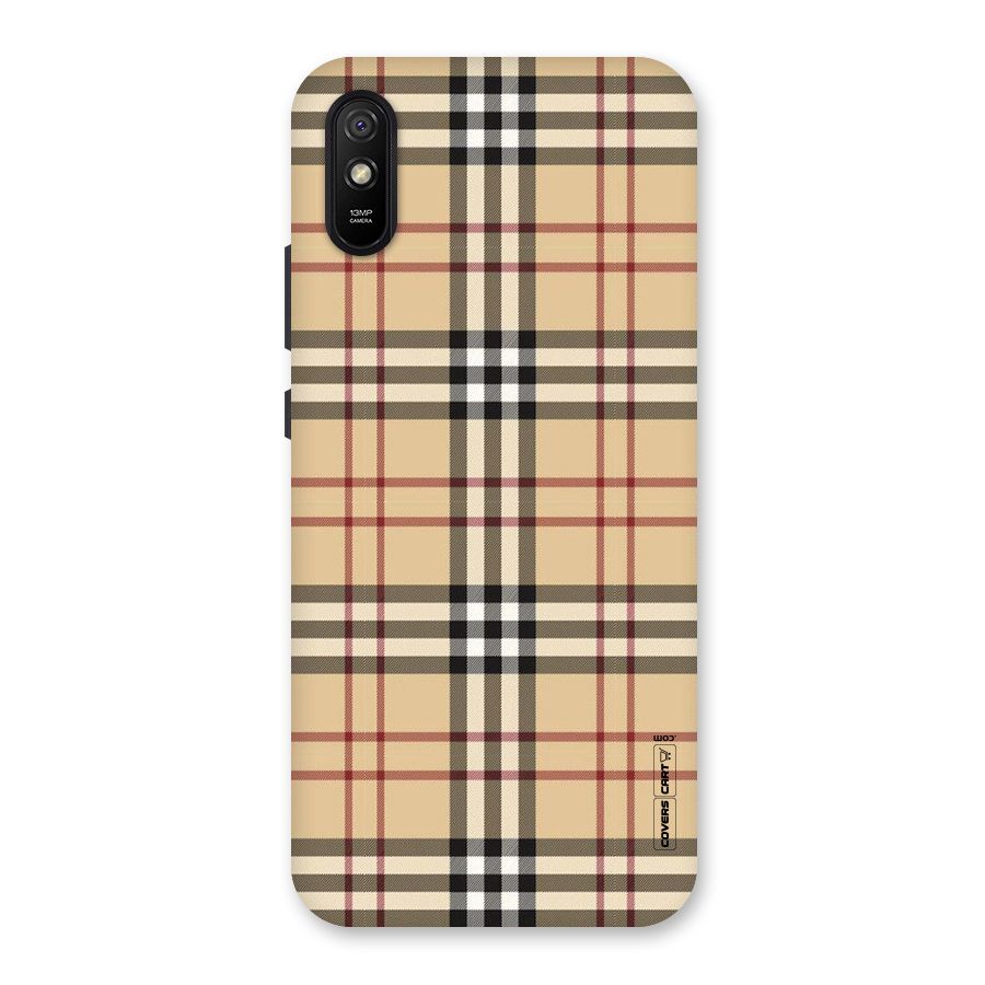 Beige Check Back Case for Redmi 9A