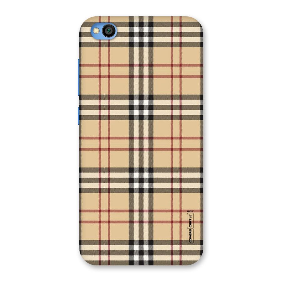 Beige Check Back Case for Redmi Go