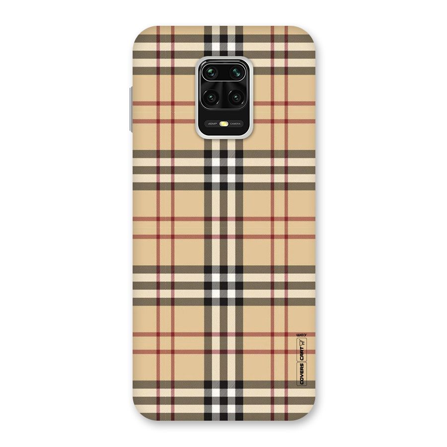 Beige Check Back Case for Redmi Note 9 Pro Max
