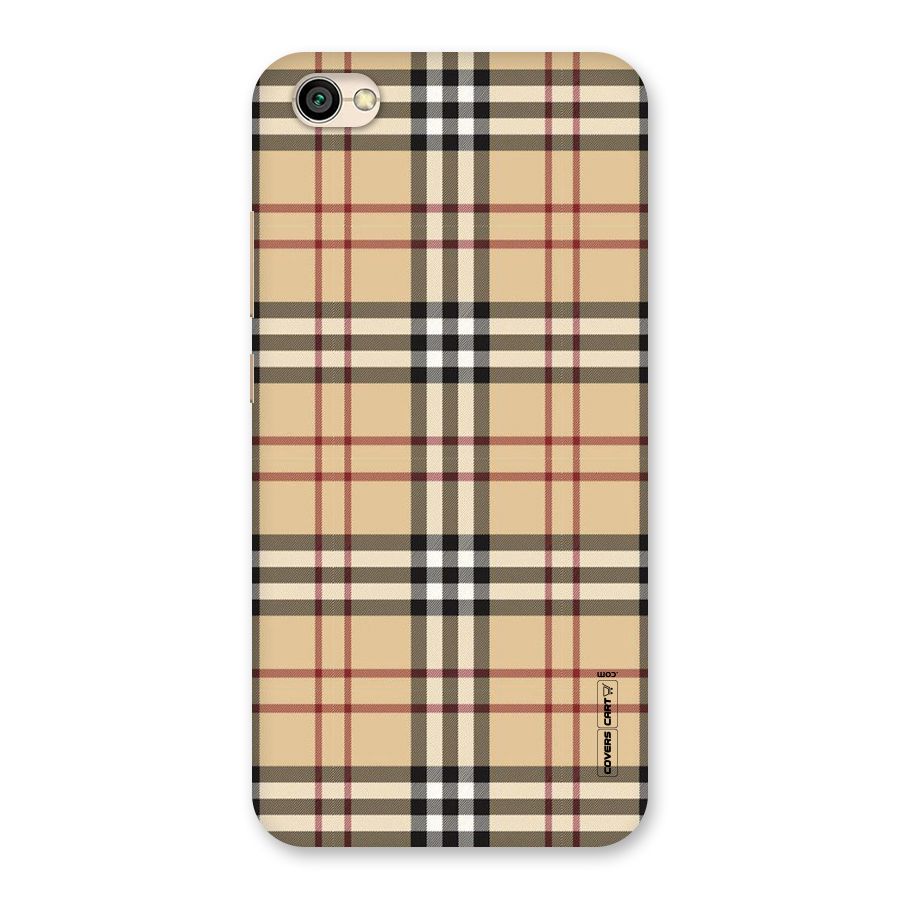 Beige Check Back Case for Redmi Y1 Lite