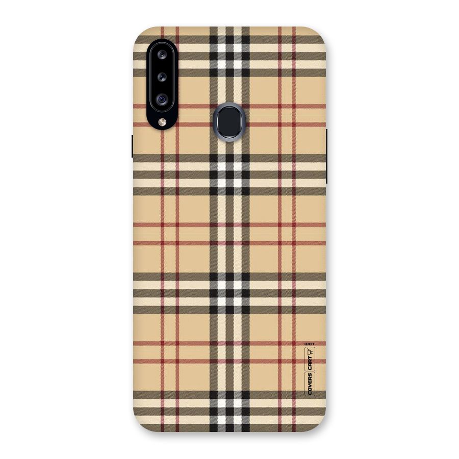 Beige Check Back Case for Samsung Galaxy A20s