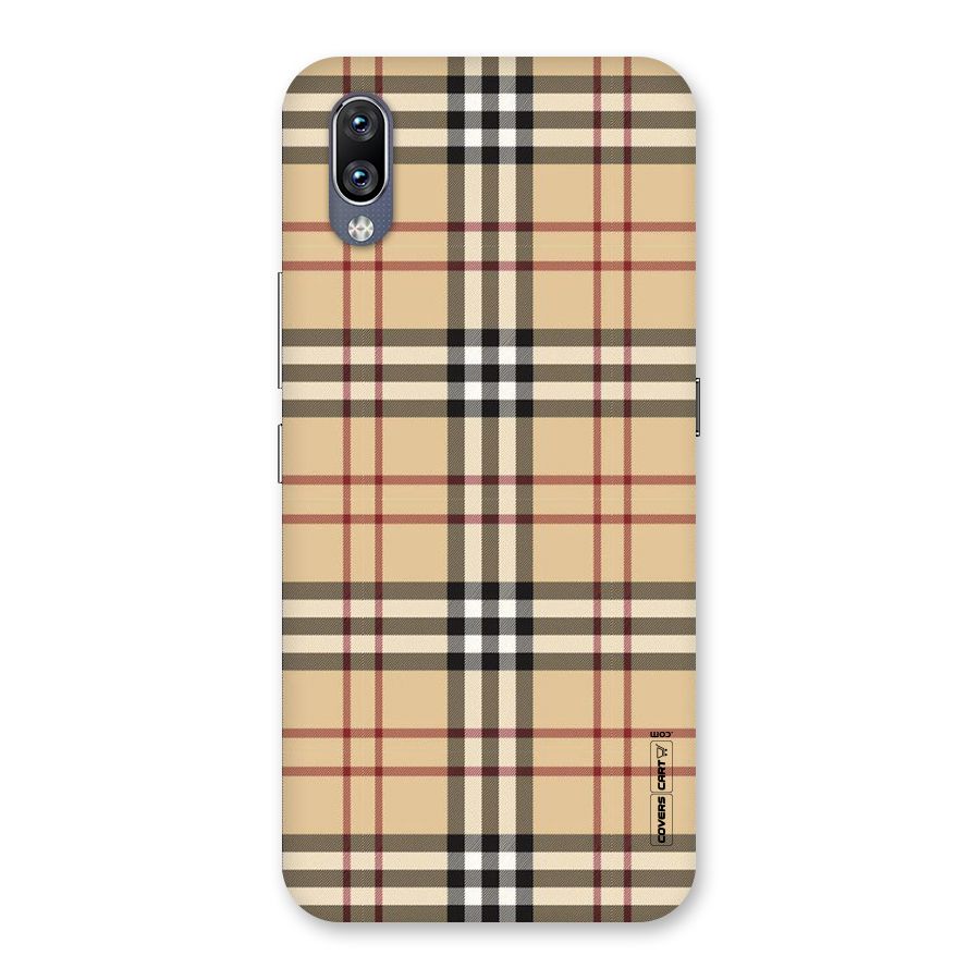 Beige Check Back Case for Vivo NEX