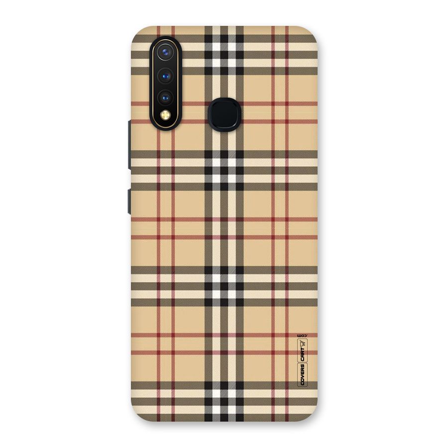 Beige Check Back Case for Vivo U20
