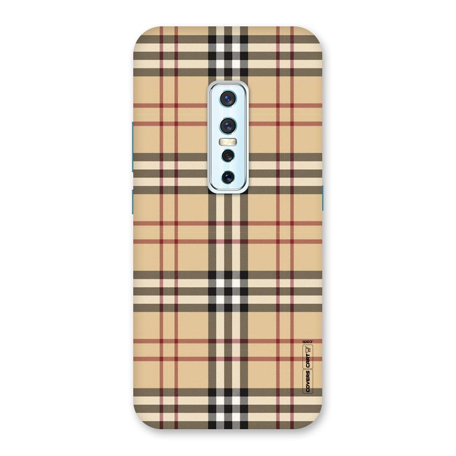 Beige Check Back Case for Vivo V17 Pro