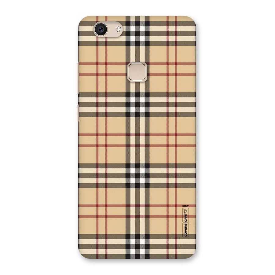 Beige Check Back Case for Vivo V7