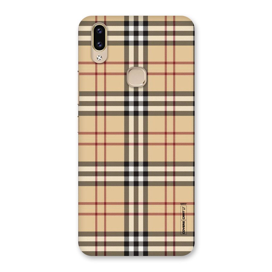 Beige Check Back Case for Vivo V9 Youth