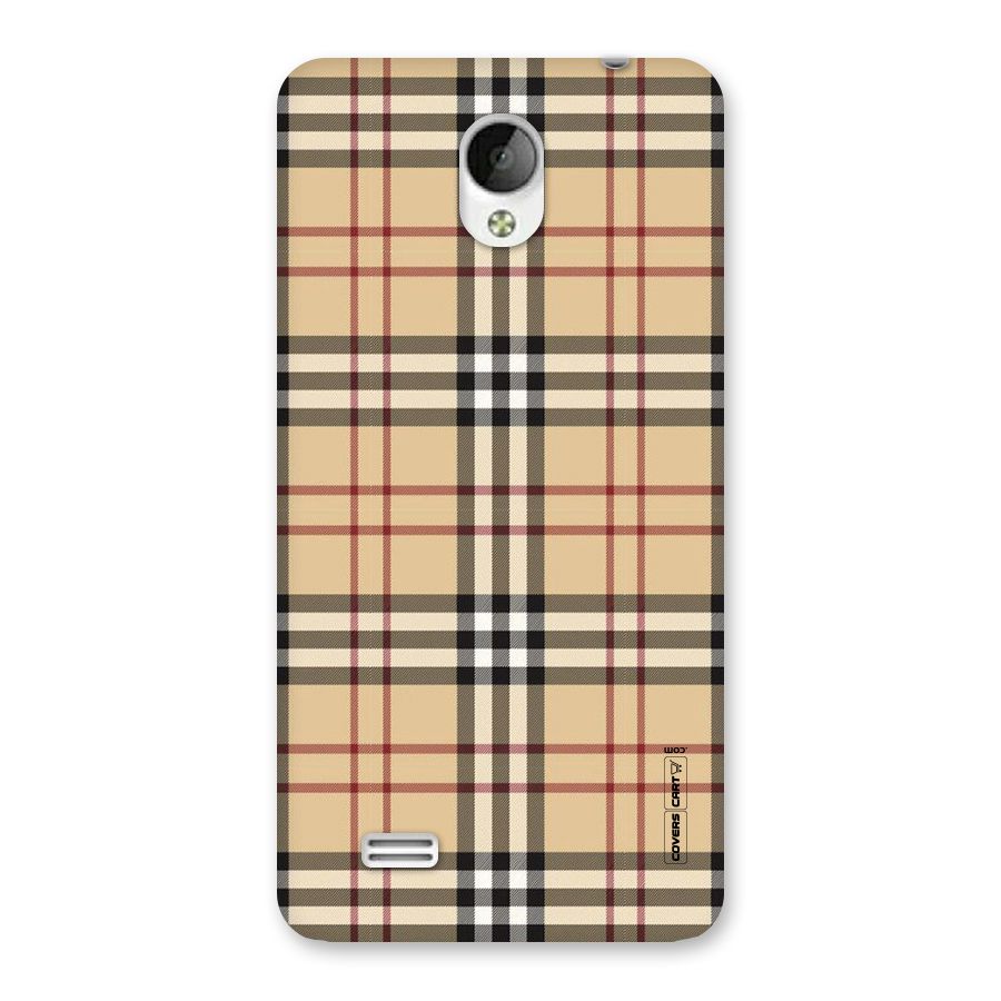 Beige Check Back Case for Vivo Y21