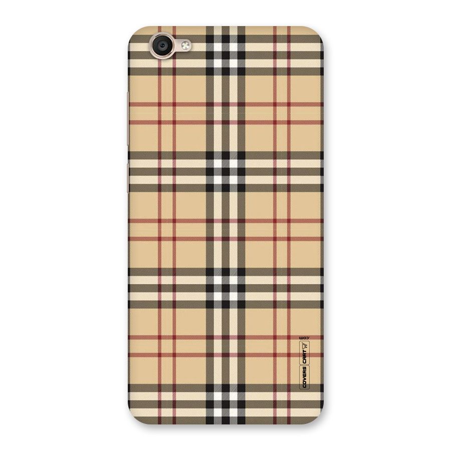 Beige Check Back Case for Vivo Y55