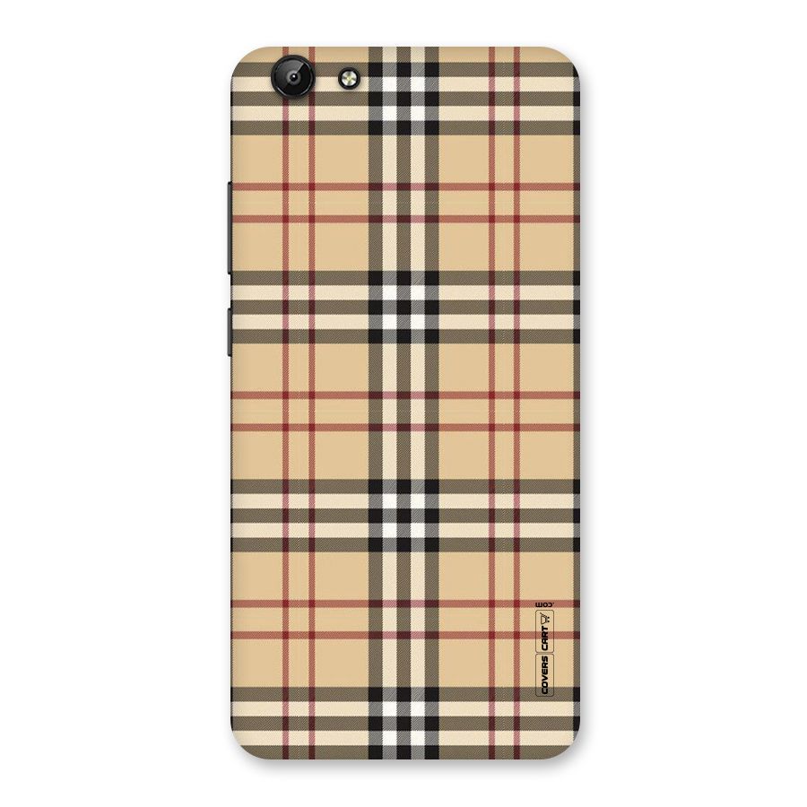 Beige Check Back Case for Vivo Y69