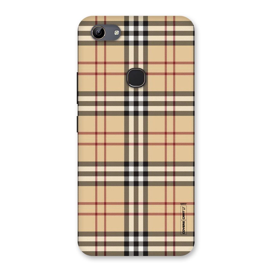 Beige Check Back Case for Vivo Y81