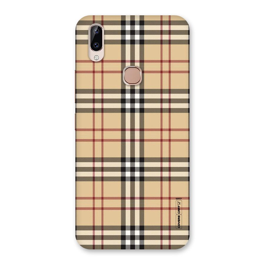 Beige Check Back Case for Vivo Y83 Pro