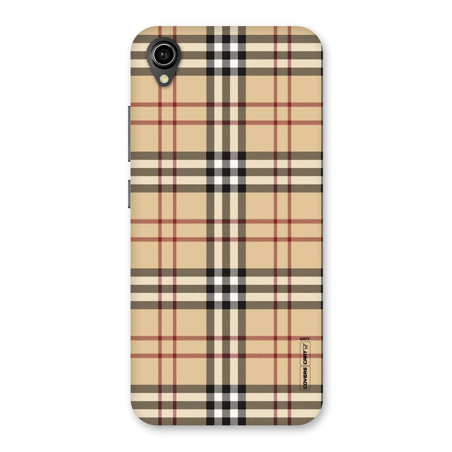 Beige Check Back Case for Vivo Y90