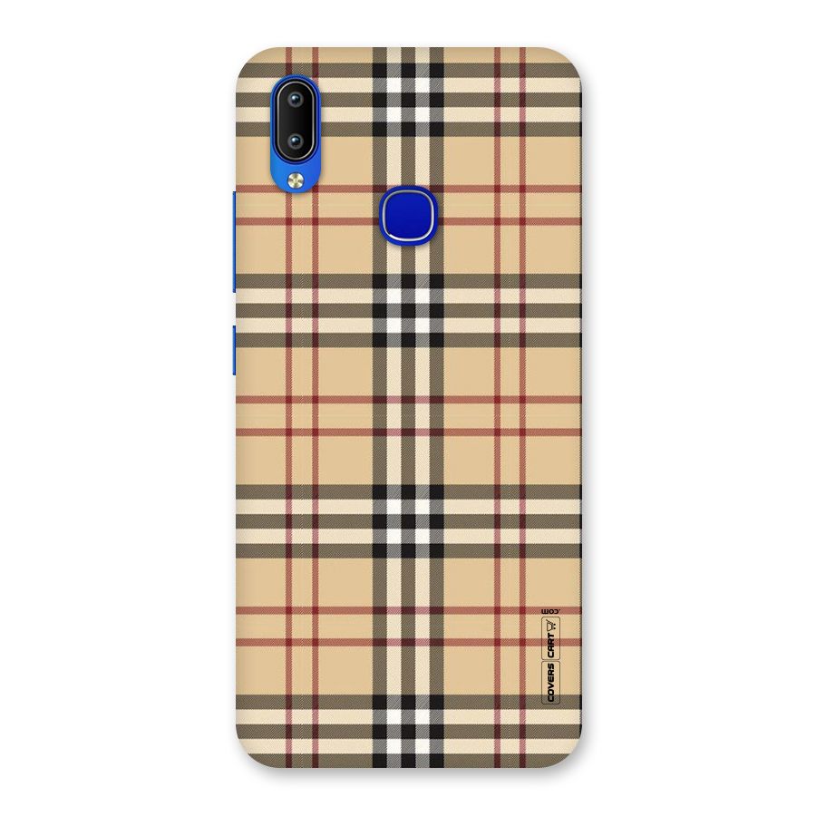 Beige Check Back Case for Vivo Y91