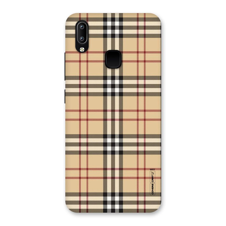 Beige Check Back Case for Vivo Y93