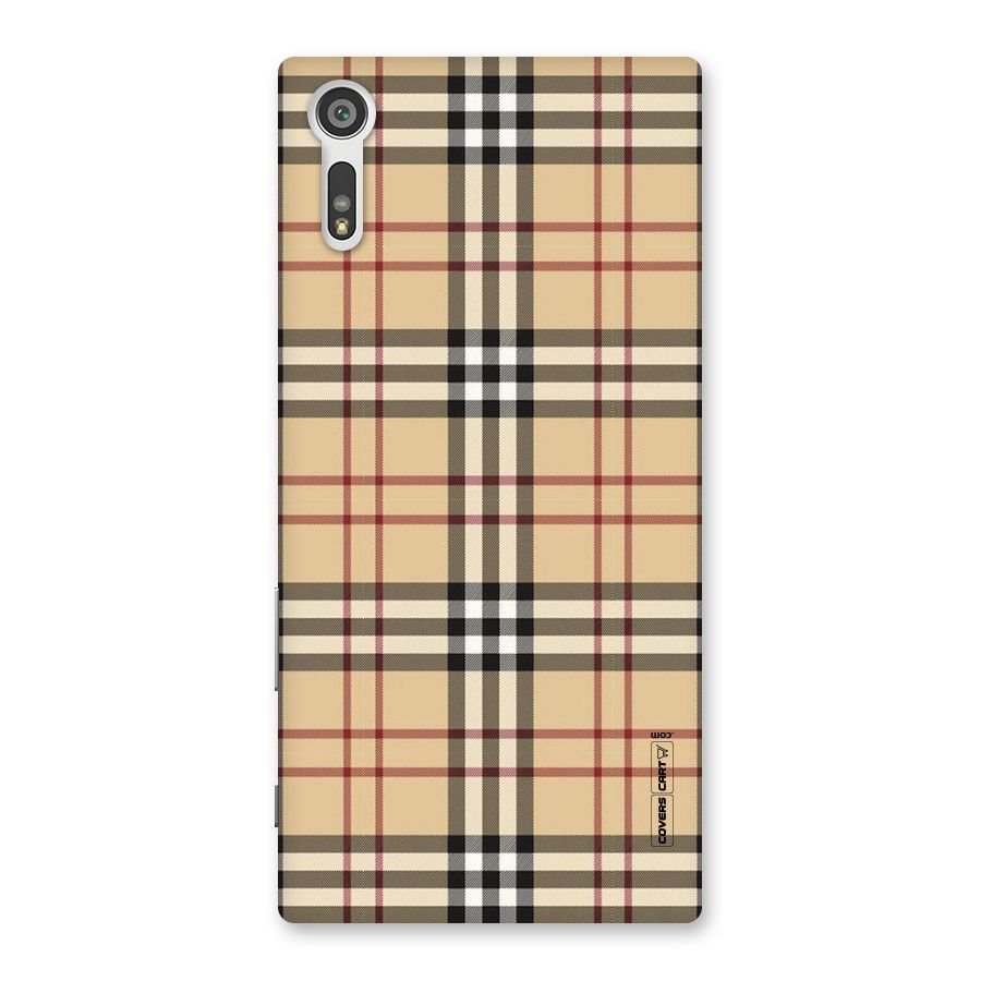 Beige Check Back Case for Xperia XZ