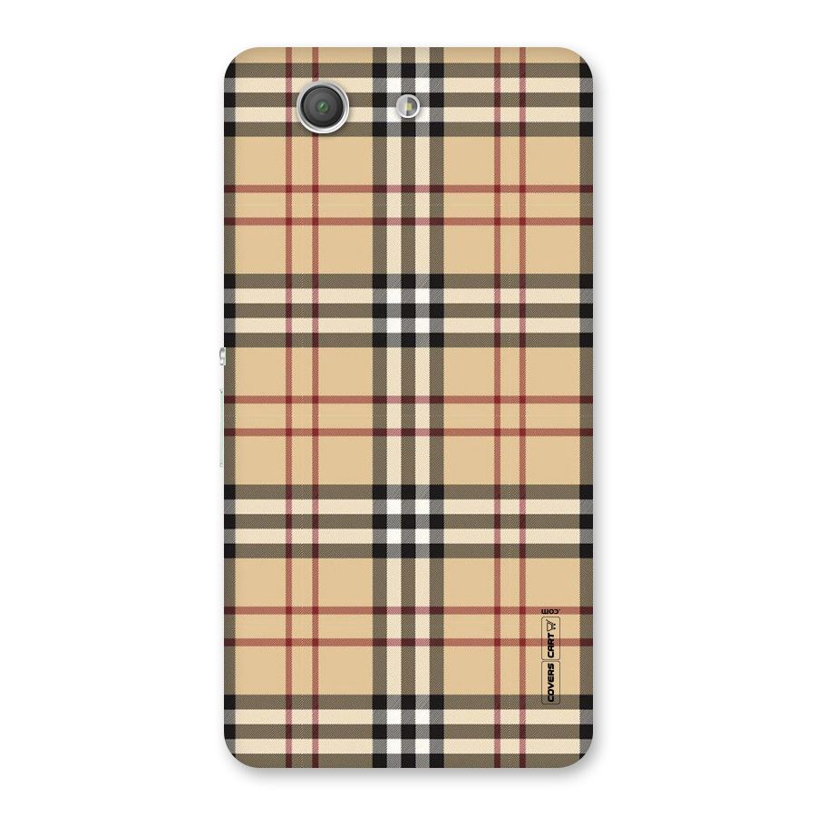 Beige Check Back Case for Xperia Z3 Compact