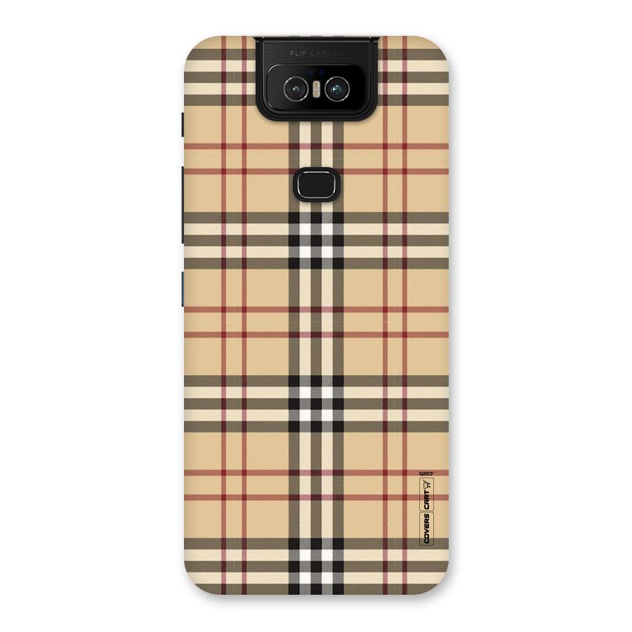 Beige Check Back Case for Zenfone 6z