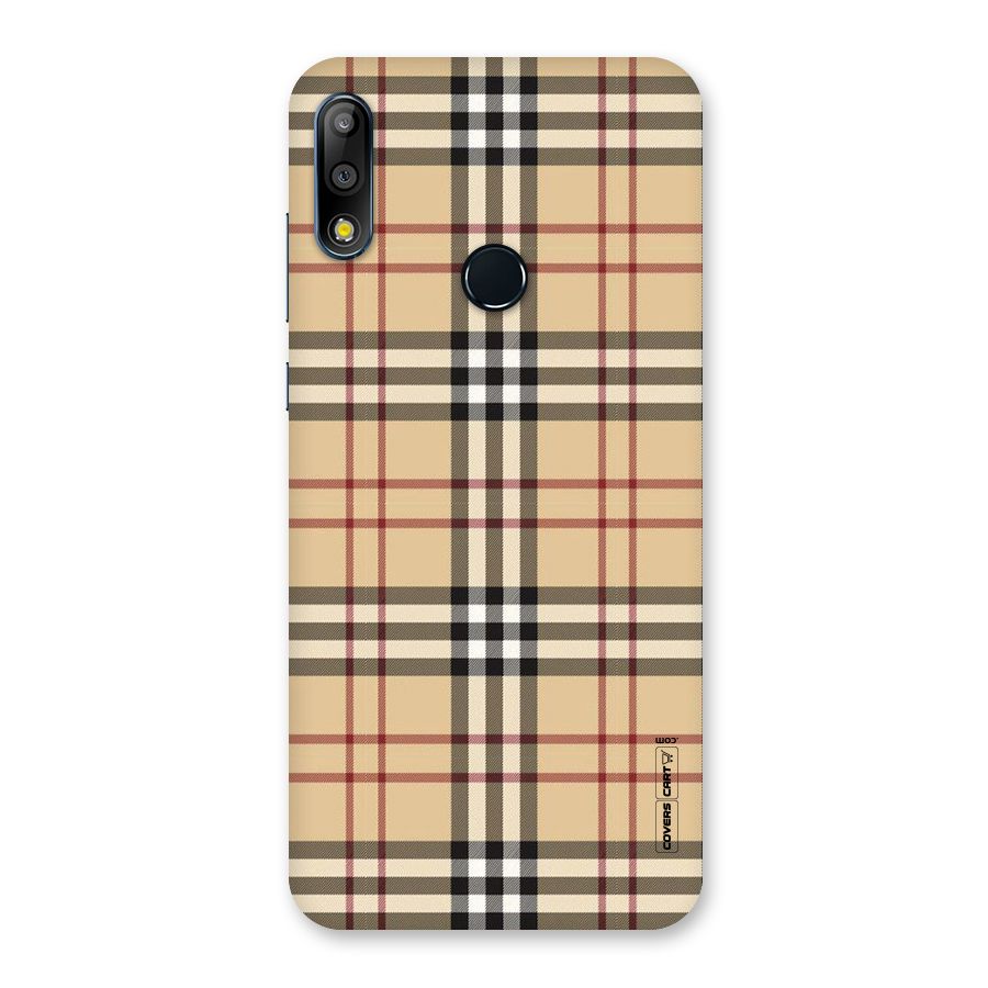 Beige Check Back Case for Zenfone Max Pro M2
