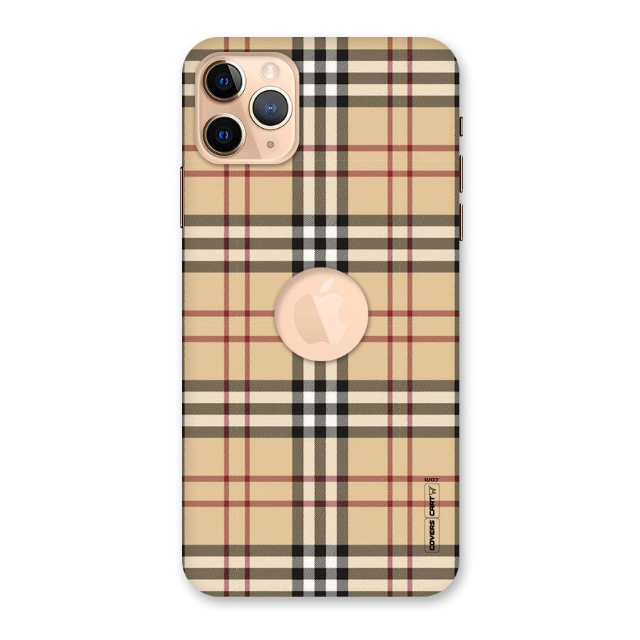 Beige Check Back Case for iPhone 11 Pro Max Logo Cut