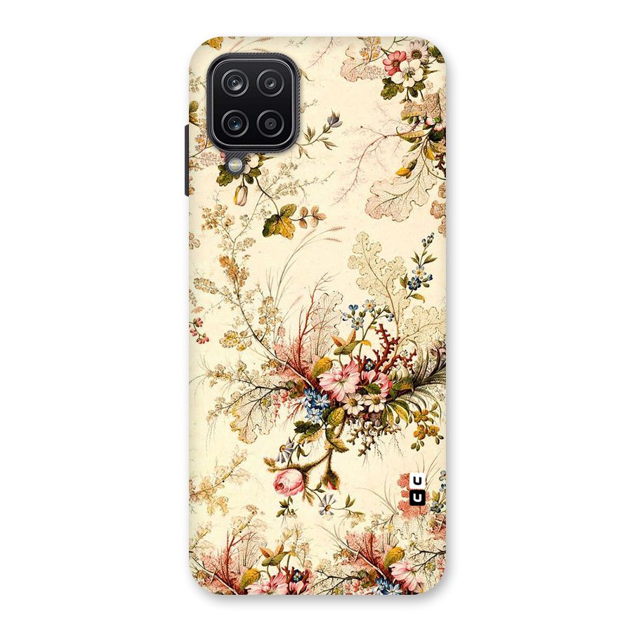 Beige Floral Back Case for Galaxy A12