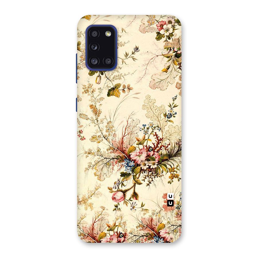 Beige Floral Back Case for Galaxy A31