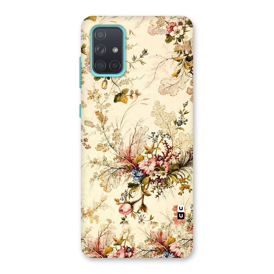 Beige Floral Back Case for Galaxy A71