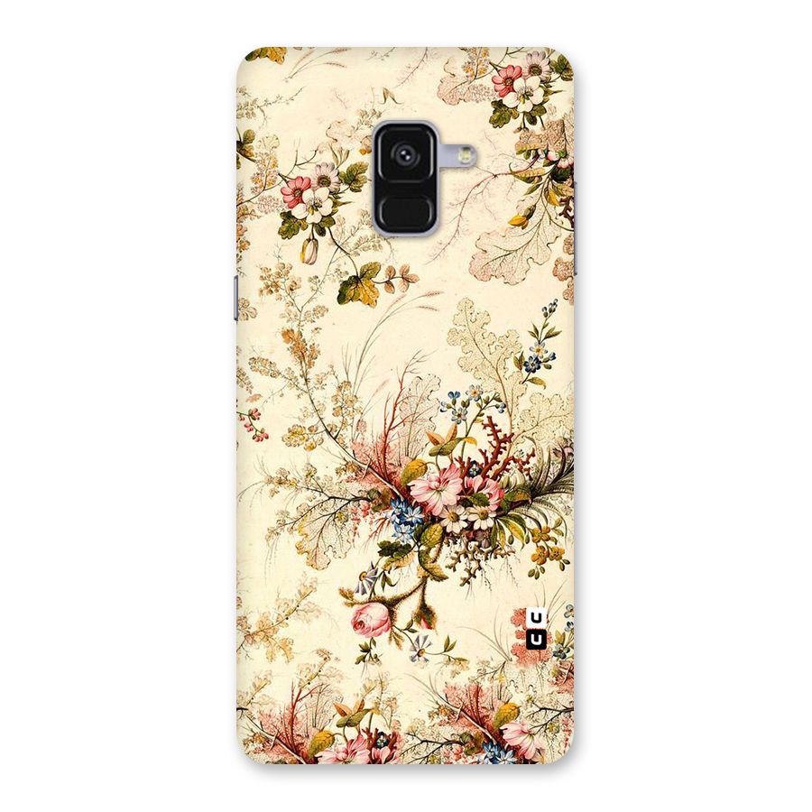 Beige Floral Back Case for Galaxy A8 Plus