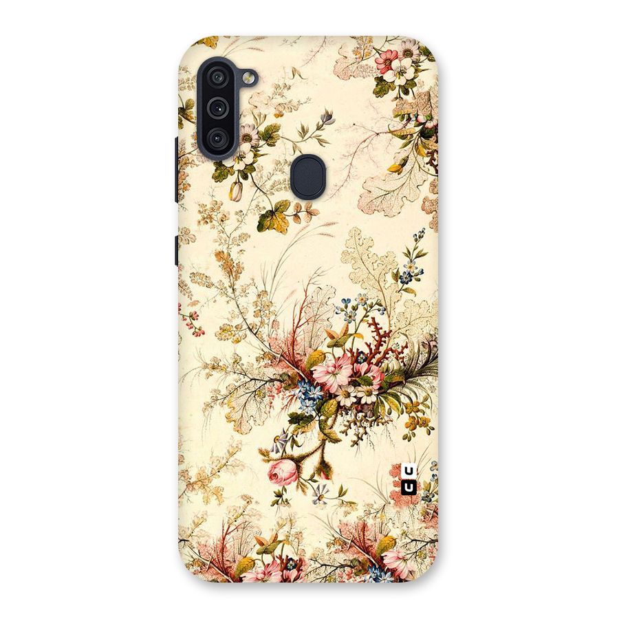Beige Floral Back Case for Galaxy M11
