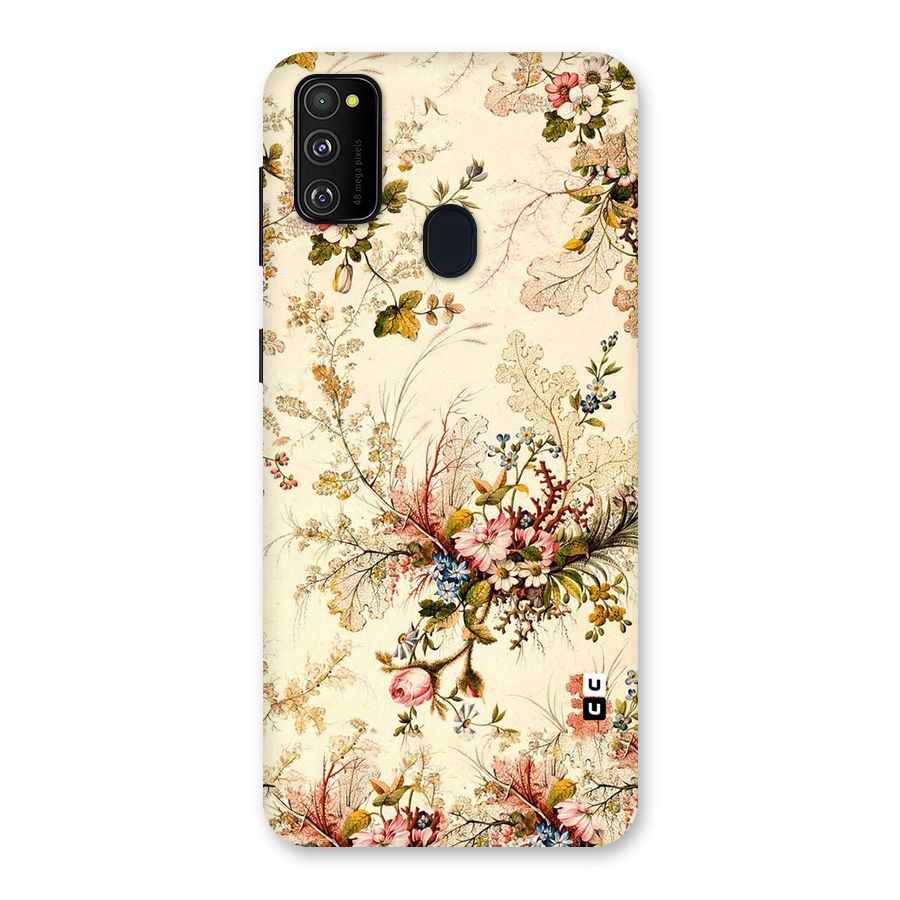 Beige Floral Back Case for Galaxy M30s