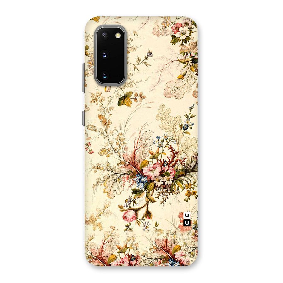 Beige Floral Back Case for Galaxy S20