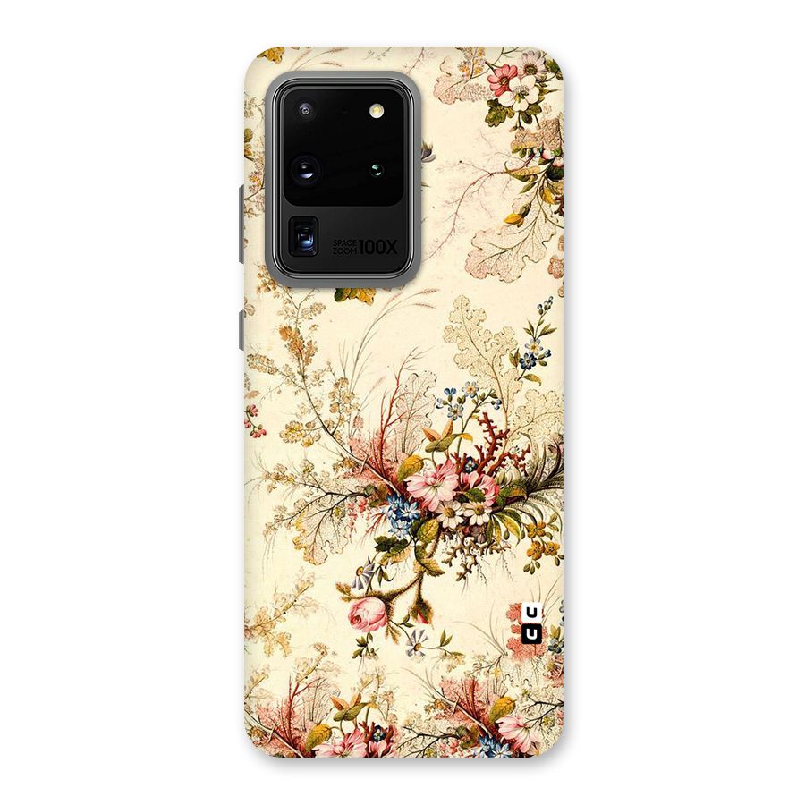 Beige Floral Back Case for Galaxy S20 Ultra