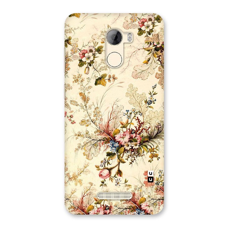 Beige Floral Back Case for Gionee A1 LIte